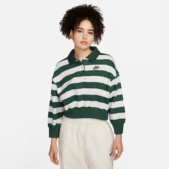 NWT Nike Striped Cropped  Polo Sweatshirt Pullover  XL - Picture 6 of 6